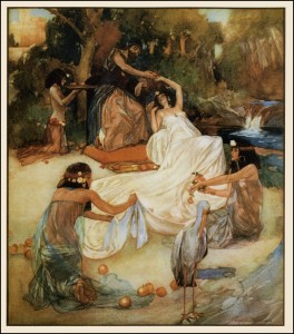 A plate from Sir Wm Russell Flint's 1909 Song of Solomon