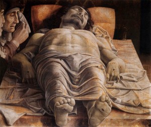 The Lamentation over the Dead Christ by Andrea Mantegna, 1490